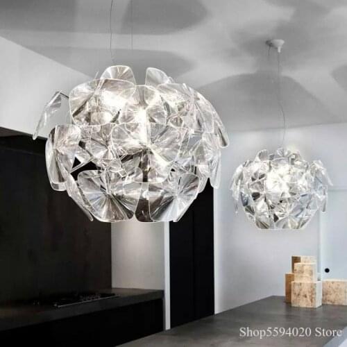 Modern laser Apple chandelier acrylic transparent chandelier Lighting living room bedroom Lights hope Apple Lamp