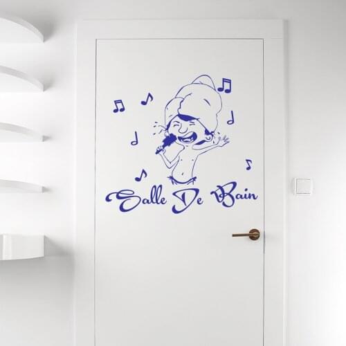 Modern French Bathroom Teen Music Salle de bain Door Wall Decal Sticker Showroom Vinyl Home Decor