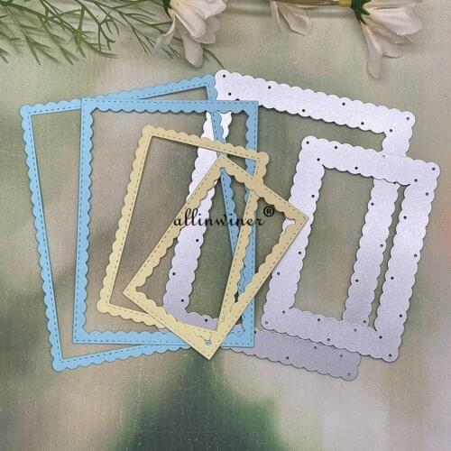 Stitched Scallop Rectangles Metal Cutting Dies Stencils For DIY Scrapbooking Decorative Embossing Handcraft Die Cutting Template