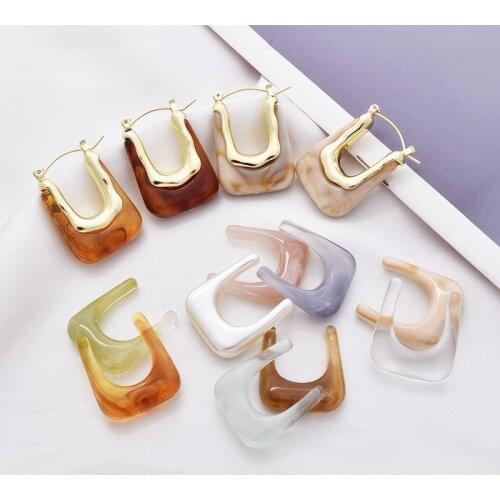 U-shaped Acrylic Resin Irregular Resin Charms Pendant 10pcs/lot For DIY Drop Earrings Jewelry Making Accessories