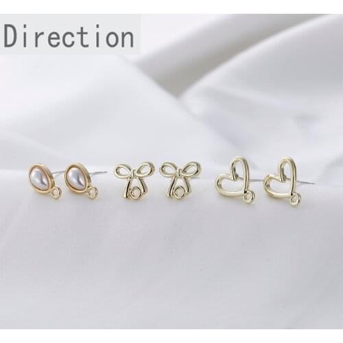 Joker bow Pearl drops love alloy silver earrings diy handmade earrings accessories materials