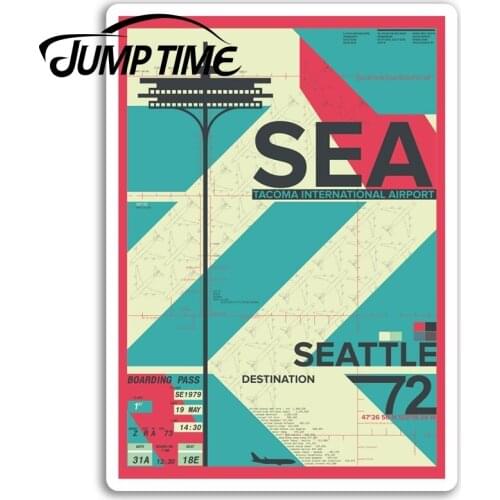 Jump Time for Seattle Airport Vinyl Stickers America Sticker Laptop Luggage Truck Window Bumper Decal Waterproof Accessories