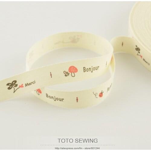 FREE SHIPPING TOTO sewing accessory mini.order is $5 (mix order)1.5CM width Zakka mushroom vegetable label cotton ribbons sewing