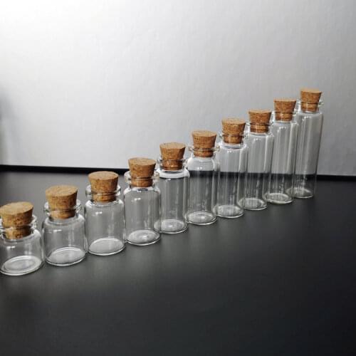 10Pcs 4ml/5ml/7ml/8ml/10ml/12ml/15ml/18ml/20ml DIY Mini Wishing Glass Storage Bottles with Corks Tiny Empty Sample Jars Crafts