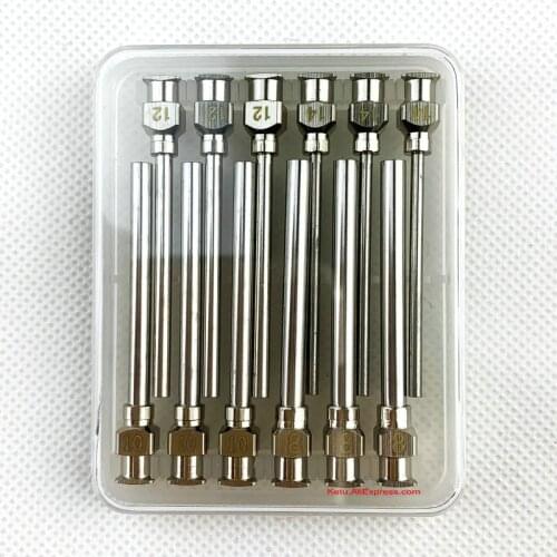 12 Pack - Dispensing Needle 11/2" - All Metal, Stainless Steel Blunt Tip Luer Lock 8, 10, 12, 14 Gauge (All Sizes)