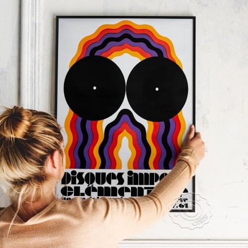 1972 Original Vintage French Poster, Vintage Music Art 70s Printing Poster, Color Abstract Contort Design Home Wall Decor Gift