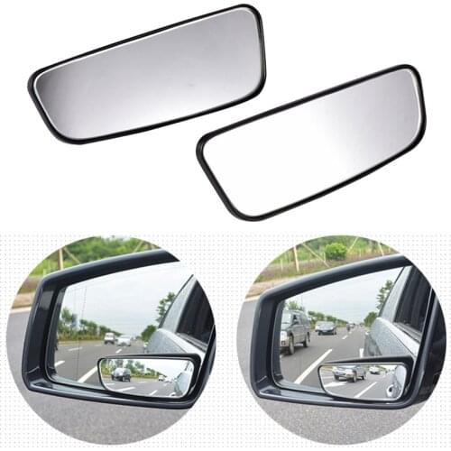 2Pcs Car Mirror 360 Degree Wide Angle Convex Blind Spot Mirror Parking Auto Rectangular Surface Aid Rear View Adjustable Mirror