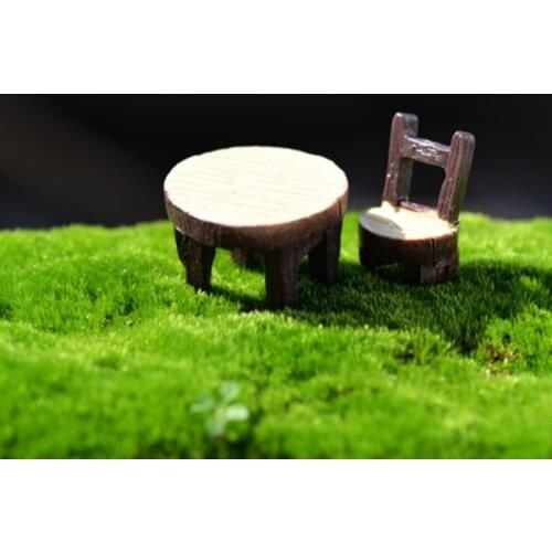 ZOCDOU 2 Pieces Classic Dinner Table Desk Tablet Chair Afternoon Tea Park Japan Small Statue Figurine Crafts Ornament Miniatures
