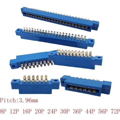 2Pcs New 805 Series Pitch 3.96mm 8P 12P 16P 20P 24P 30P 36P 44P 56P 72P PCB Mount Card Edge Connector Slot
