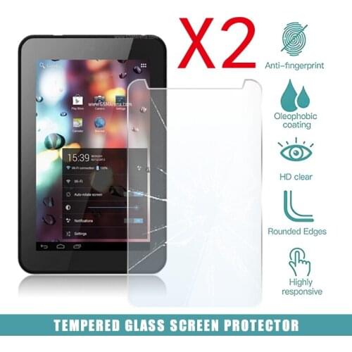 2Pcs Tablet Tempered Glass Screen Protector Cover for Alcatel OneTouch Tab 7 HD Anti-Fingerprint Tempered Film