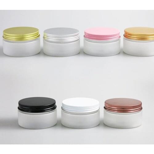 24 x 100g Empty Frost Cosmetic Cream Containers Cream Jars 100cc 100ml for Cosmetics Packaging Plastic Bottles With Metal Lids