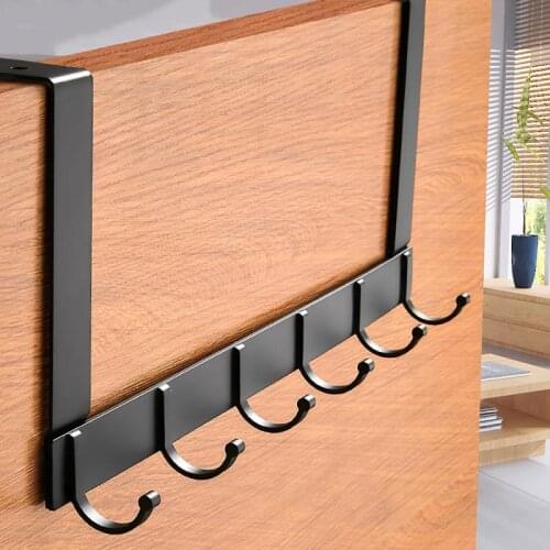 5/6/7 Hooks Over The Door Home Bathroom Organizer Rack Clothes Coat Hat Towel Hanger Bathroom Kitchen Accessories Holder Hooks