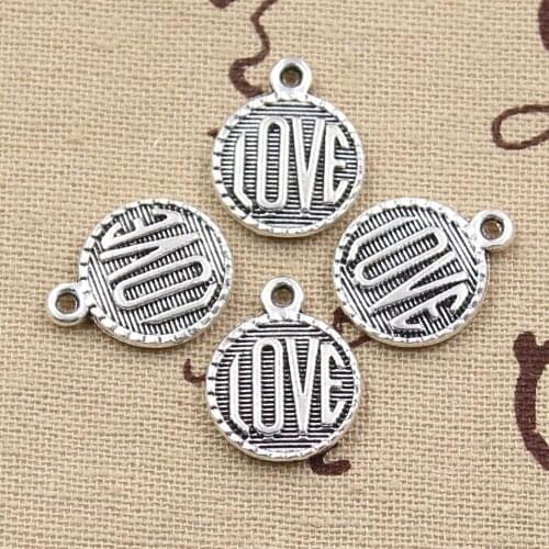 8pcs Charms Lettering Love 18x15mm Antique Making Pendant fit,Vintage Tibetan Silver color,DIY Handmade Jewelry