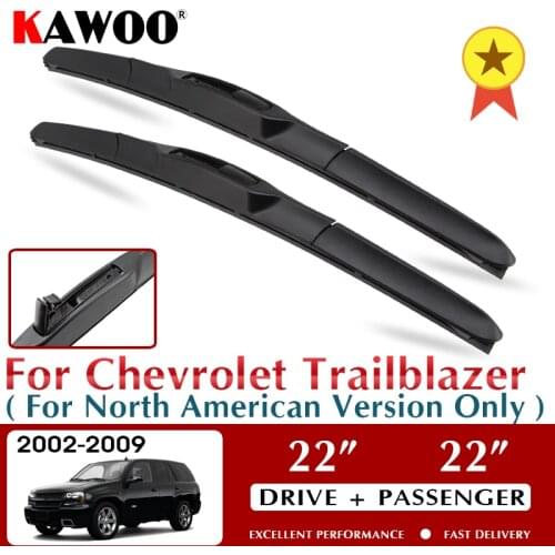 KAWOO Wiper Car Wiper Blades For Chevrolet Trailblazer 2002-2009 Windshield Windscreen Front Window Accessories 22"+22" LHD RHD