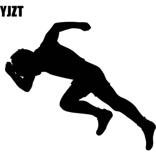 YJZT 17.3CM*14.2CM A Man On The Run Fashion Vinyl Stickers Car Accessories Car-Styling Black/Silver C31-0006