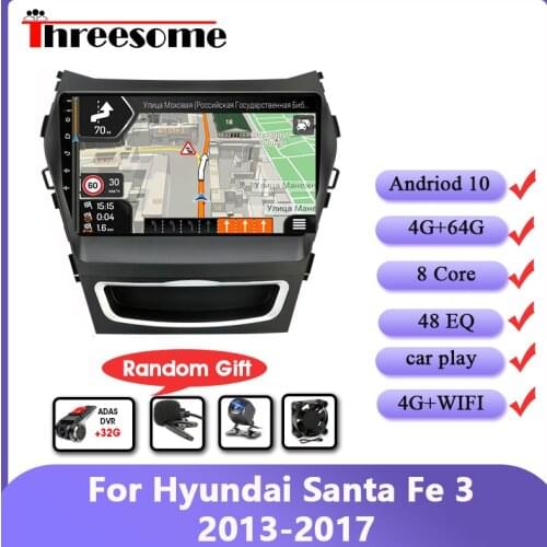 Android10.0 Car Radio for Hyundai Santa Fe 3 2013-2017 RDS DSP 4G ENT+WIFI Auto AudioIPS 4G+64G GPS Navigation Carplay 2 Din