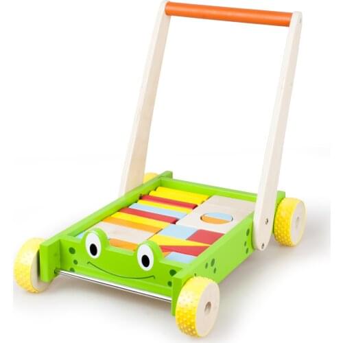 Children Wooden Multi-functional and Colorful Hand Block Car Walker Baby Early Education Educational Toys