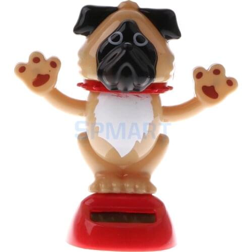 Kids Solar Powered Nodding Head Puppy Dog Animal Swinging Toy Car Home Ornament Decor Kids Xmas Gifts Gag Prank Toys