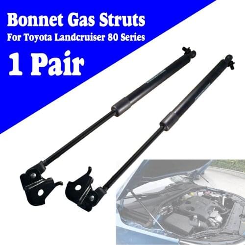 For Toyota Land Cruiser 80 Series 1990-1997 Car Bonnet Gas Struts Lift Shock Hood Support Rod Air Shock Absorber Strut Bars BLK