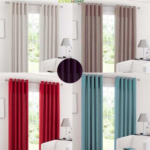 GYC2006 Matching Colors Top Suede Banding Panel Bottom Faux Silk With Microfibre Lining Curtains