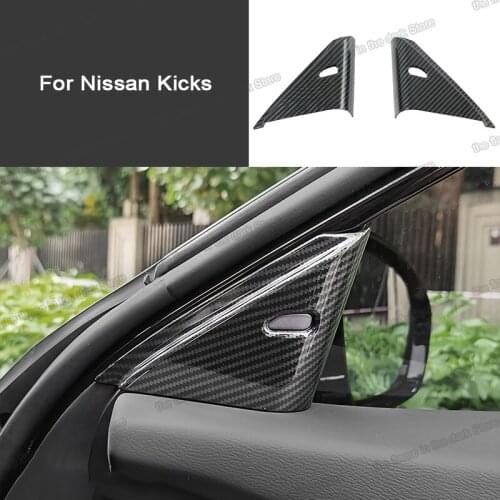 Leather Car Interior Front Window Post Triangle Panel Cover Trim for Nissan Kicks 2017 2018 2019 2020 2021 Accessories Auto