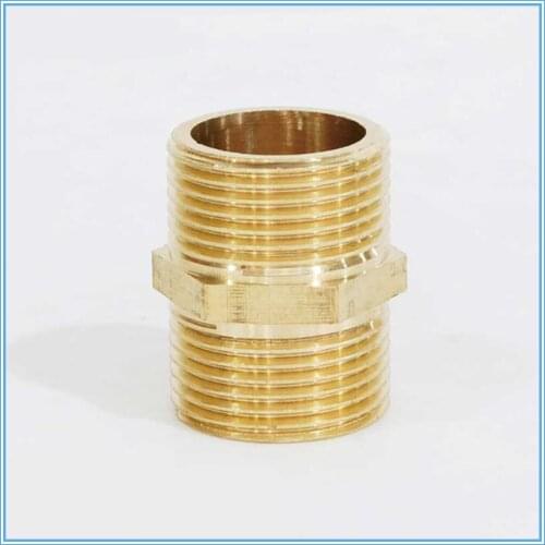 Brass Pipe Hex Nipple Fitting Quick Adapter 1/8" 1/4" 3/8" 1/2" 3/4" 1" BSP Male Thread Water, oil and gas Connector
