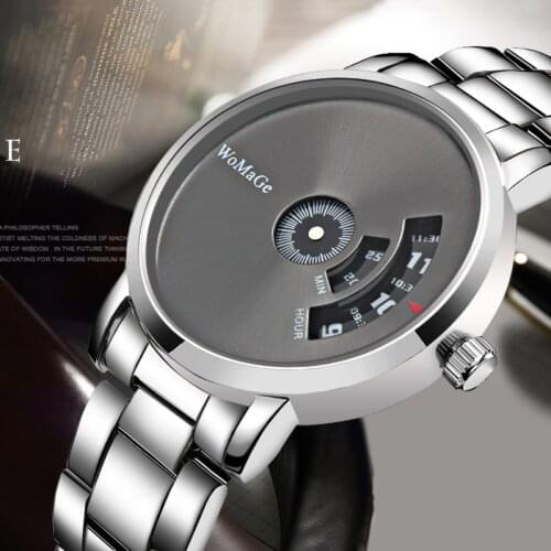 2019 Men Creative Quartz Table Simple Design Stainless Steel Wristband Men Office Watches Waterproof Clock Nibosi Masculino