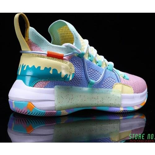 Mens Cool Tech Design Unique Colorful Basketball Shoe Anti-skid Shock Absorption Candy Multicolor Sneaker Court Fashion Partner
