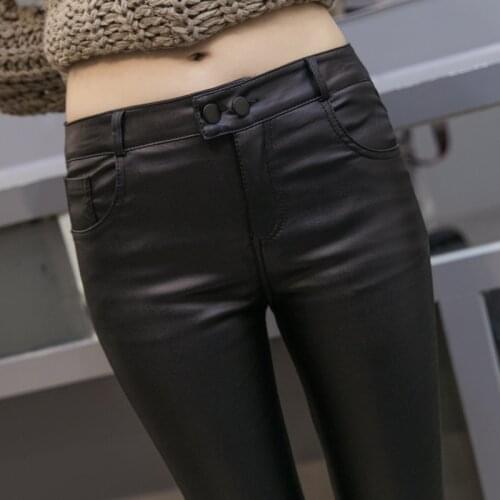 Cheap wholesale 2016 new Autumn Winter Hot selling womens fashion casual Popular long PU Pants A71-170808Z