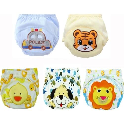 5pc/Lot Baby Diapers Children Reusable Underwear Breathable Training Pants Can Tracked Suit For 6-16kg