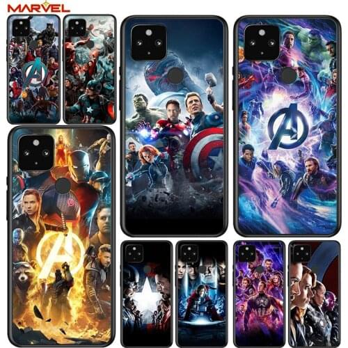 Marvel Avengers hero Shockproof Cover for Google Pixel 5 5A 4 4A XL 5G Black Phone Case Shell Soft Fundas Coque Capa