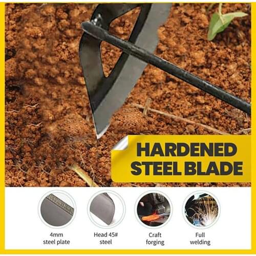 Garden Hoe Gardening Outdoor Farm Tool Tool Digging Soil Vegetable And Flower Dual-use Hoe All-steel Hardened Hollow Hoe
