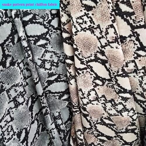 Wide 150cm Good Sexy Chiffon Fabric Snake Pattern Printed Chiffon Fabric Immitate Silk Diy Dress Scarf Soft Chiffon Fabric