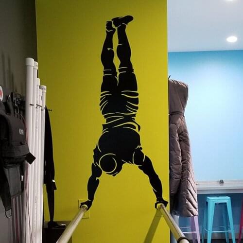 Street Workout Wall Decals Muscle Man Workout Wall Sticker Decor Garage Gym Wall Decal Fitness Decal Art AC688