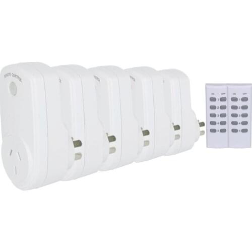 ESPLENTY Smart Plug Au Wireless Remote Control Outlet Australian Standard (5 Socket+2 Remote)