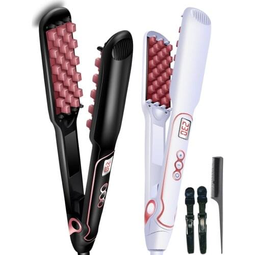 Hair Volumizing Iron 2 IN 1 Hair Straightener Curling Ceramic Crimper Corrugated Curler Flat Iron 3D Fluffy Hair Styling Tool 53