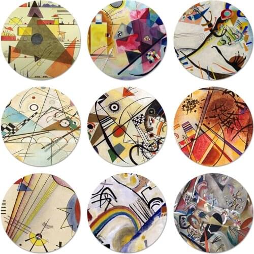 Wassily Kandinsky Abstract Artistic Icons Pins Badge Decoration Brooches Metal Badges For Backpack Decoration 58mm