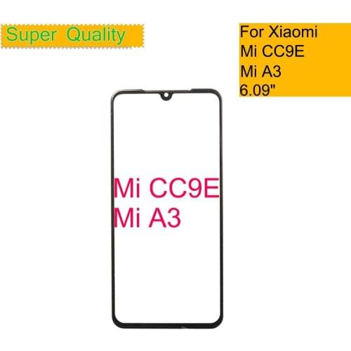 10Pcs/lot For Xiaomi Mi CC9E Touch Screen Panel Front Outer Glass Lens For Xiaomi Mi A3 Front Glass Touch screen