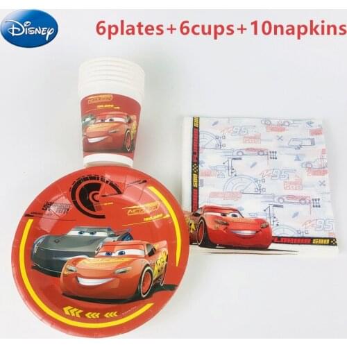 22Pcs Cartoon Disney Cars Theme kids Birthday Party Tableware Cup Plate Napkin Baby Shower Decoration Family Party Supplies