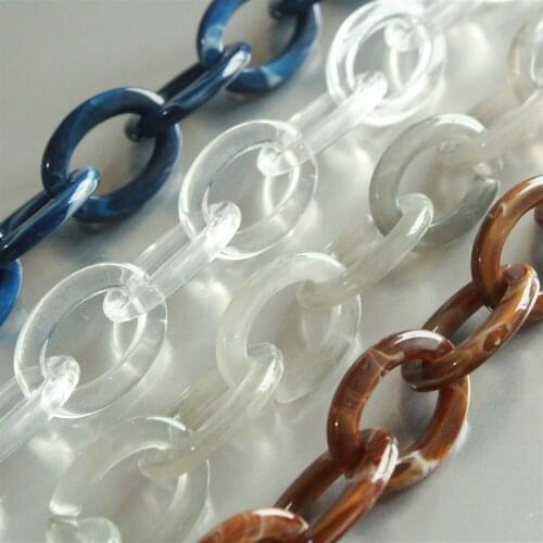 40pcs Acrylic Flat Oval Chain Links,Tortoiseshell Plastic Chain Links, Necklace Bracelet Chain Links, Open Link, Size 28mmx20mm