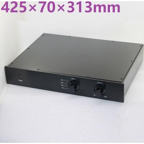 Size depth 313 width 425 height 70mm all aluminum tube amplifier preamplifier case DIY chassis WA12