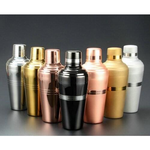 Free Shipping 510ML cocktail shakers 304 Japanese style thick three-baron snow cocktail shaker