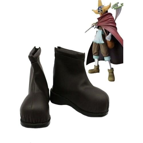 Usopp Boots Cosplay Anime One Piece Cosplay Shoes Brown Boots Custom for Halloween Christmas Party Masquerade Anime Shows
