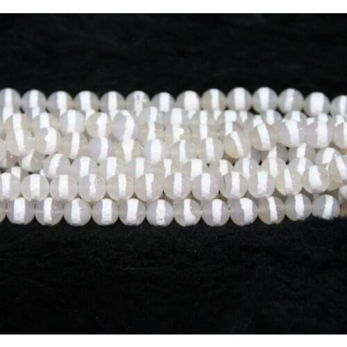 10mm White Smooth Mystical Tibetan Necklace Spherical Beads Tibetan Ball DIY Dzi Beads Loose Gems Stone Beads Tibetan Gate Beads