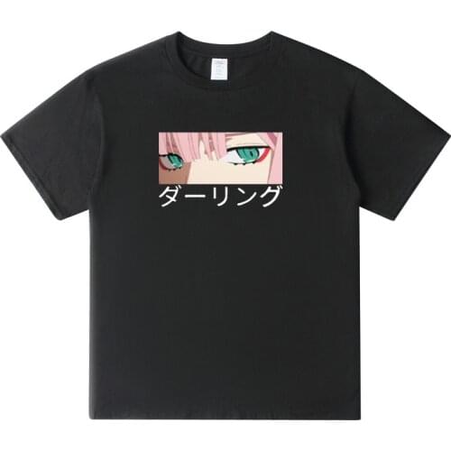 Darling in the franxx anime Harajuku Zero TWO Beautiful girl print T shirt men tops loose summer short-sleeve chic male T-shirt