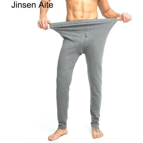 Jinsen Aite 2018 Cotton Male Thermal Underwear Plus Size XXXL-6XL Sleep Bottom Winter Slim Long Johns Warm Pijama Pants JS639