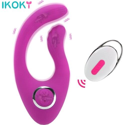 IKOKY Penis Vibrator For Clitoris Breast Sex Tools For Couples Cockring Sex Toys For Men Male Masturbator Erotic Toys 12 Modes