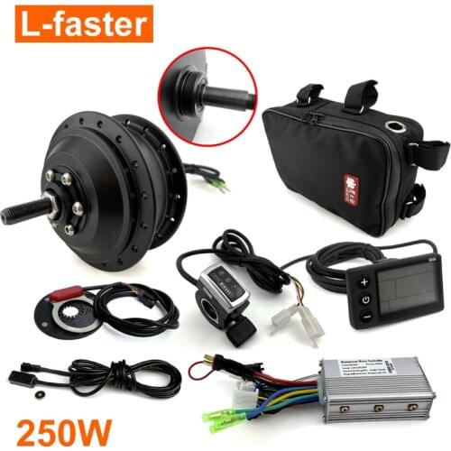 24V 250W Bicycle Electrification Conversion Kit For Bike Back Wheel Using 7 Speed Sprockets With Brushless Hub Motor LCD PAS Kit