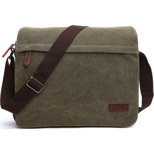 Korean Trend Simple Pack for Men 2021 Fashion Solid Vintage Canvas Messenger Satchel Bags Buckle Casual Portable Shoulder Bag