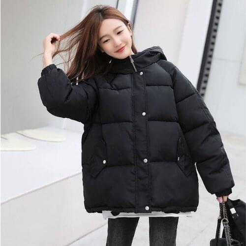 Shipped within 48h Womens Winters Coats New Hooded Winter Bomber Jackets Women Thick Quited Cotton Parka Oversize Loose Jacket